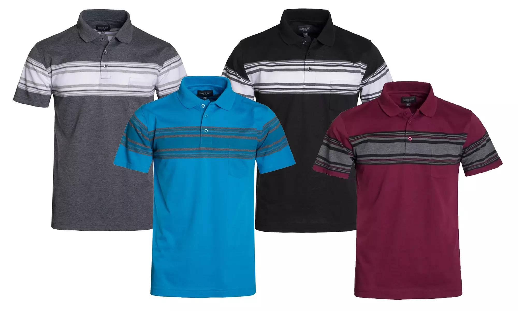 2-Pack Hawks Bay Striped Men's Spring Polos - Primary Image