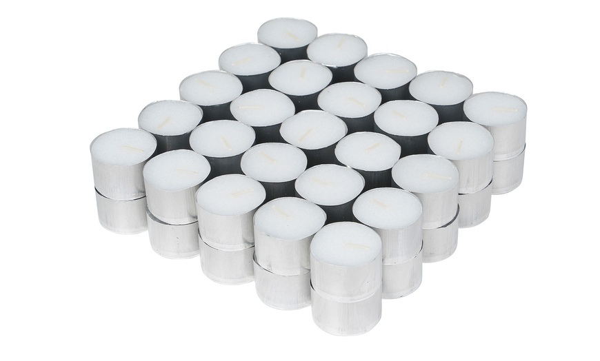 Image 4: 50-Pack Tea Lights Candles with 8-Hour Burning Time