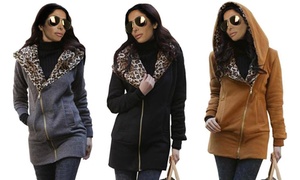 Animal Print Hooded Jacket