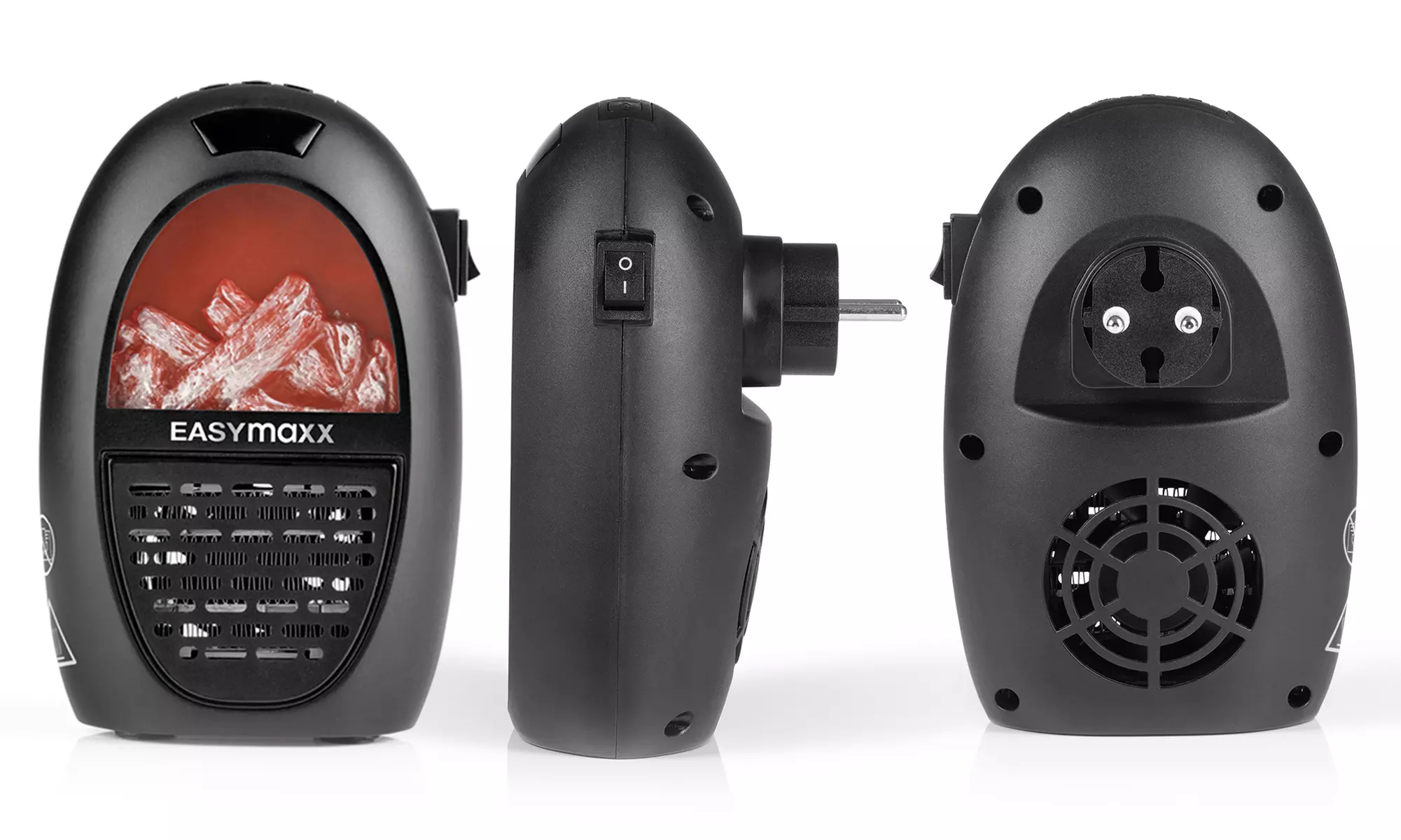 Easymaxx Mini-Heizung-Gerät mit Kaminfeuer-Optik (400 W) in Schwarz - Second Medium