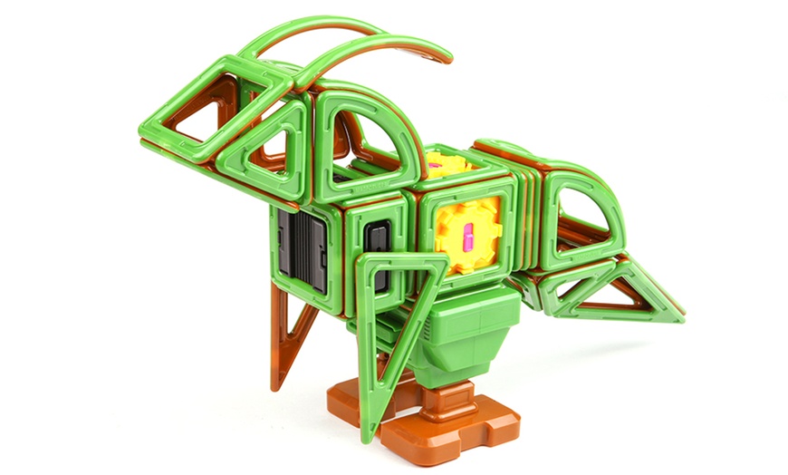 Image 4: Magformers 81-piece Dinosaur Set