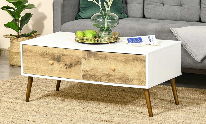 Image 2: HomCom Coffee Table