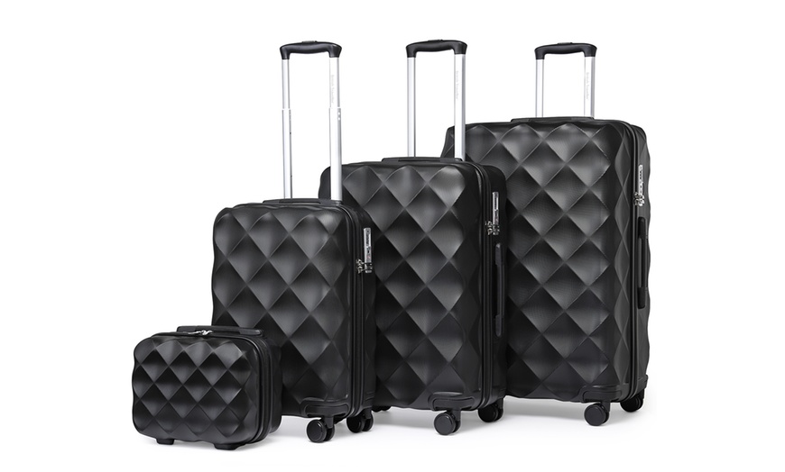 Image 32: One or Four Pieces of Ultralight ABS Diamond Suitcase
