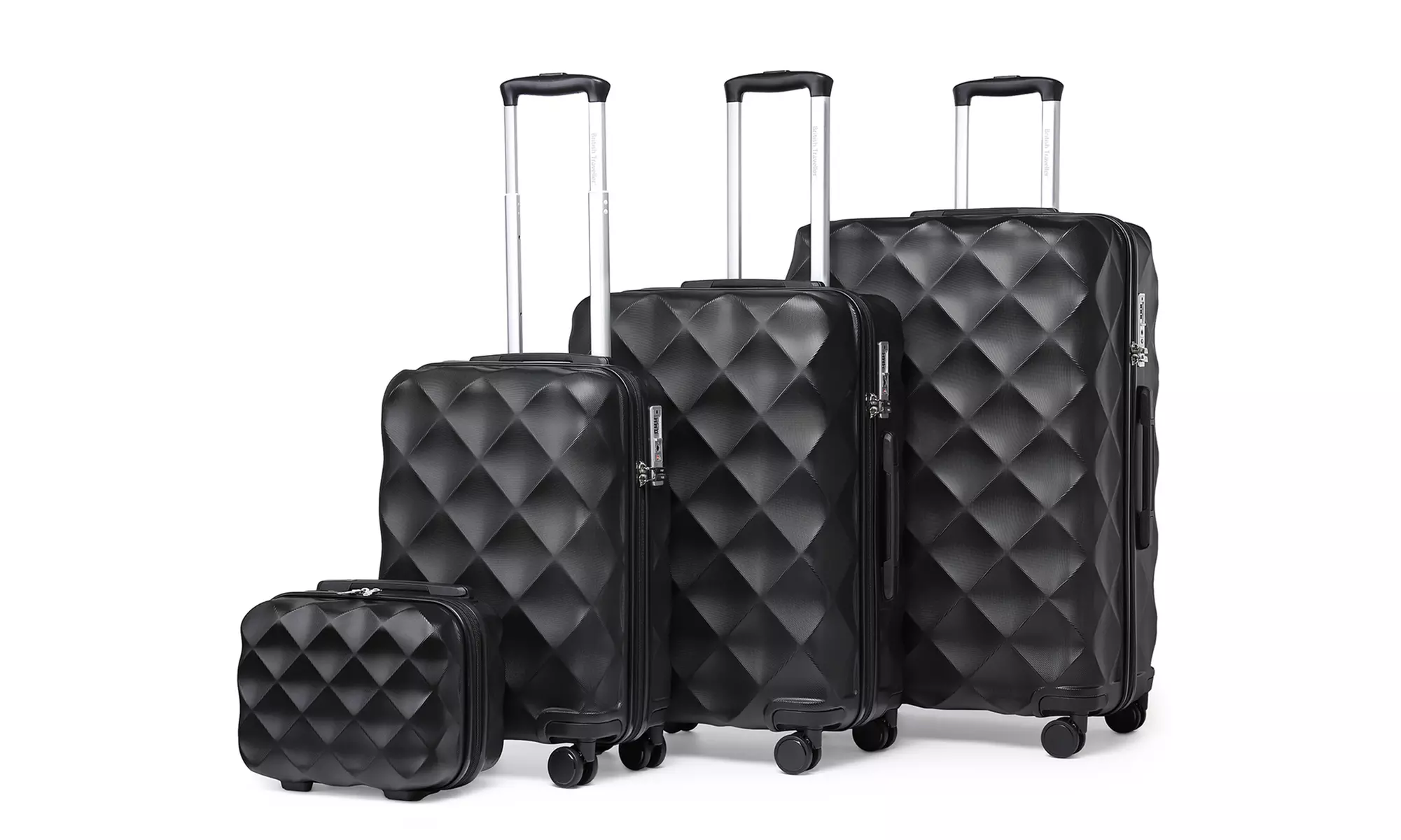 One or Four Pieces of Ultralight ABS Diamond Suitcase