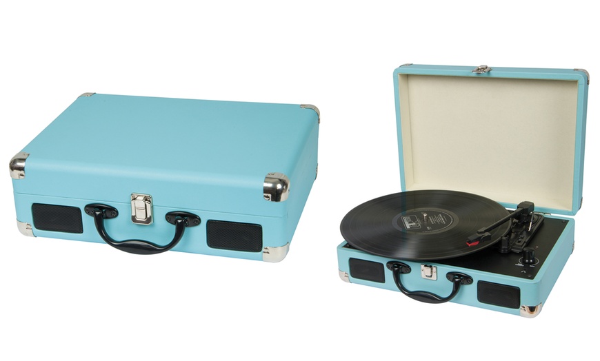 Image 6: Retro Briefcase Turntable