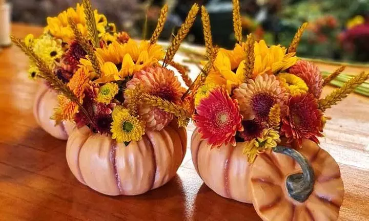 Experience Creativity with Pumpkin Arrangement Workshop for One or Two at The Bloomerie (Up to 50% Off) - Second Medium