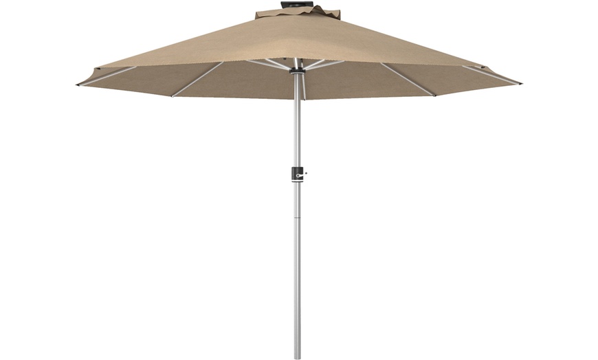 Image 2: Outsunny Solar Powered Garden Parasol with Integrated Lights