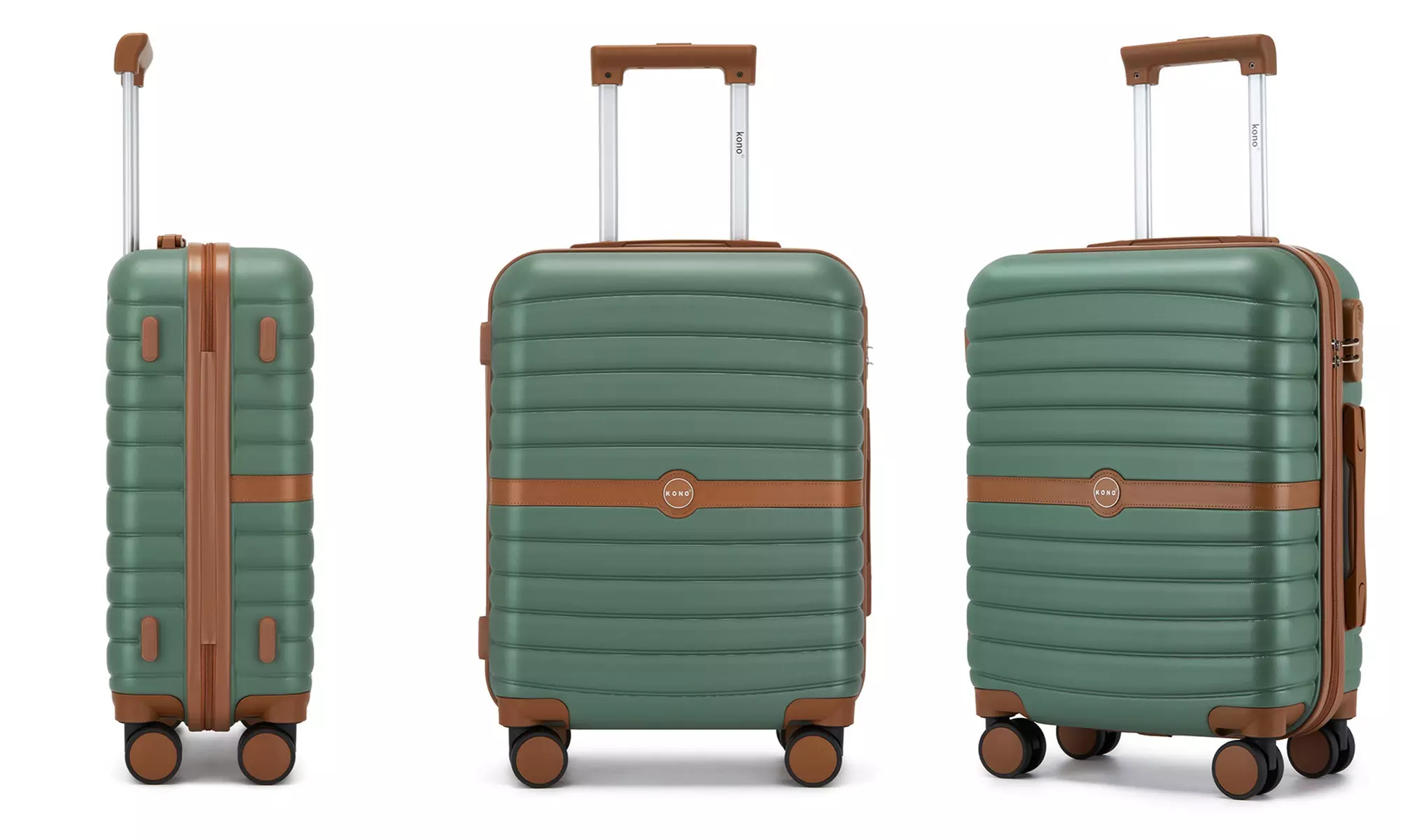 KONO Stylish Stripe Design Suitcase with Spinner Wheels