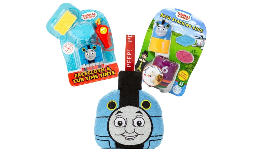 Image 1: 3-Pc Thomas and Friends Bath Set