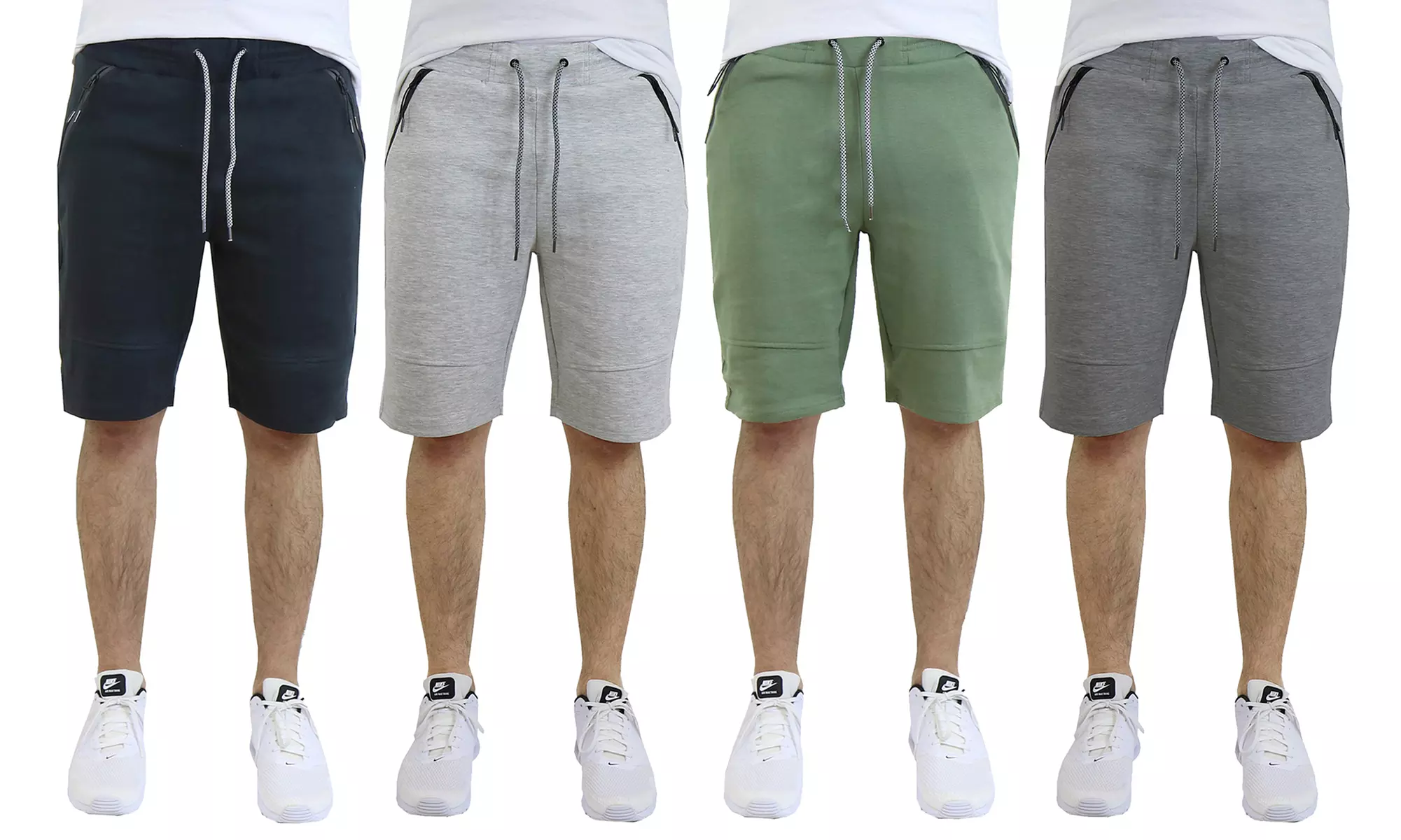 Men's Slim-Fit Tech-Fleece Shorts with Waterproof Zipper Pockets - Primary Image
