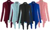 Made by Johnny Women's Basic Draped Long Sleeve Open Front Knit Cardigan