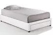 Déstockage: Lit avec sommier intégré et tiroir sous lit, en simili cuir, vendu avec ou sans matelas - Second Medium