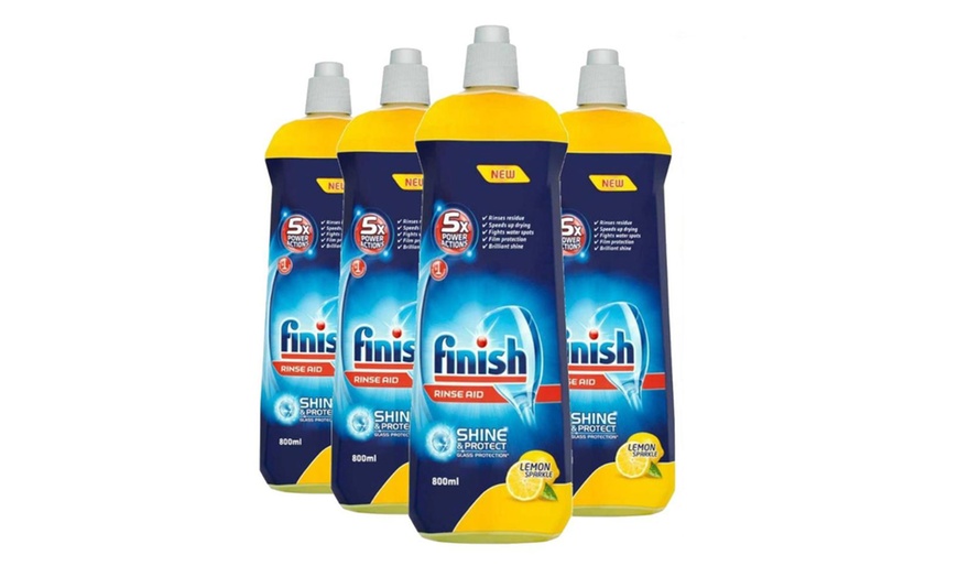 Image 4: Finish Dishwasher Rinse Aid Liquid Dishwasher 800ml Four-Pack