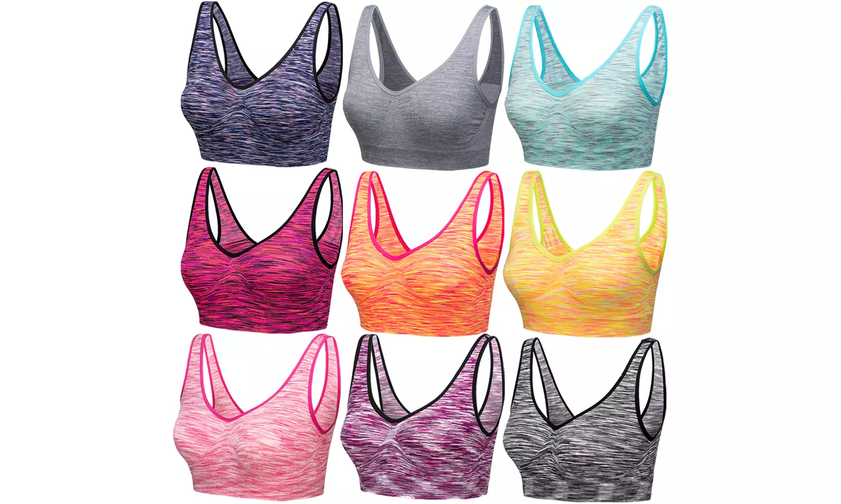 Blu Apparel Three and Nine Pack Marl Comfort Seamless Bras