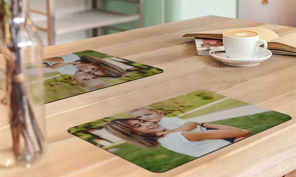 Gepersonaliseerde placemat van vinyl met je foto