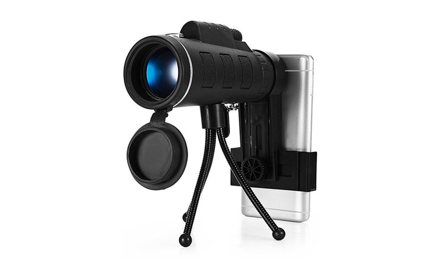 Image 3: Long-Range Military-Style Monocular Telescope with Accessories