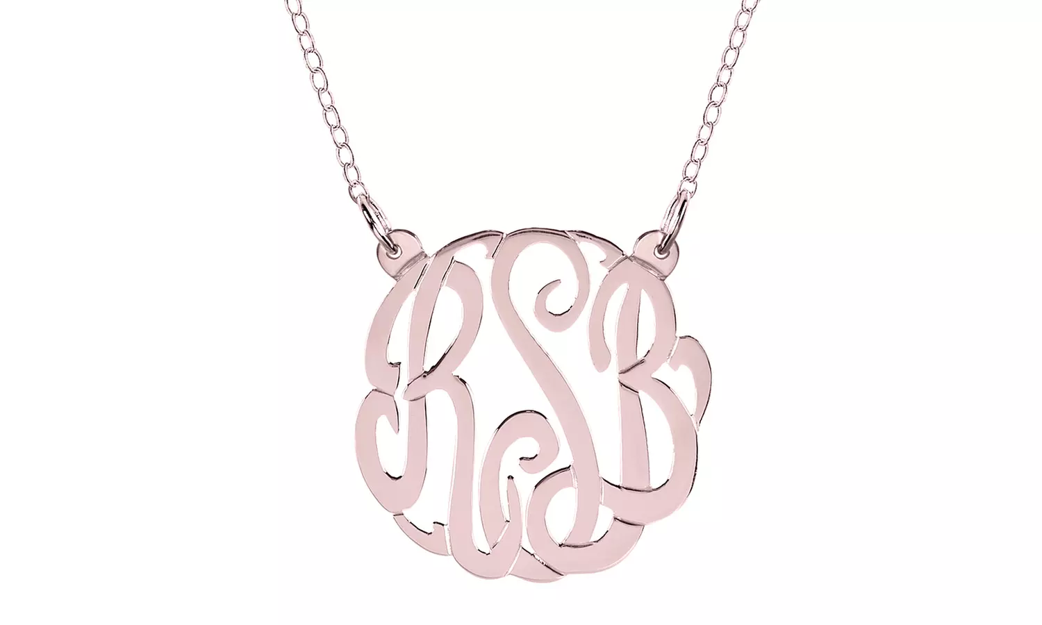 Up to 79% Off Custom Script Monogram Necklaces 