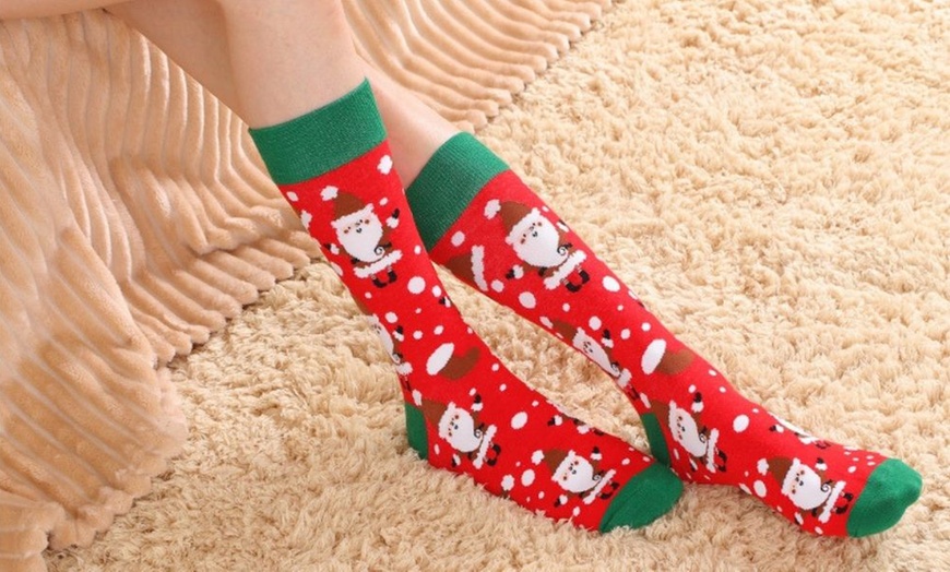 Image 11: Two or Four Pack Christmas Cotton Socks