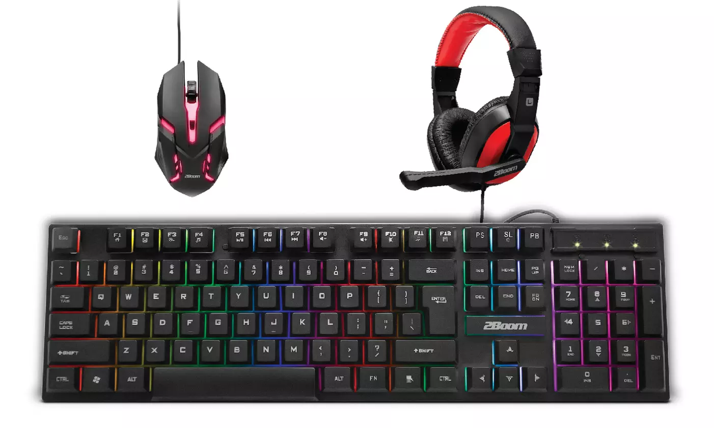 2BOOM Gaming Set (3-Piece) with Headset, Keyboard, and Mouse - Primary Image