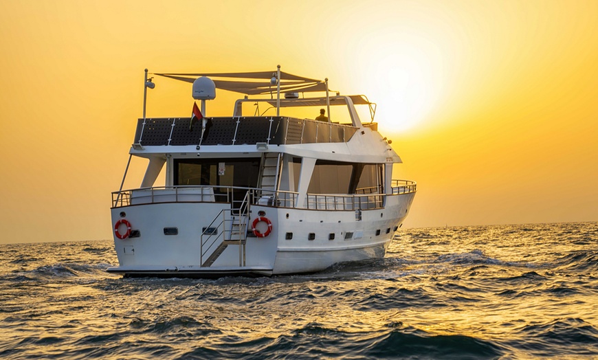 Image 1: Two-Hour Sunset Cruise on a 70ft Yacht with BBQ and Iconic Dubai Views