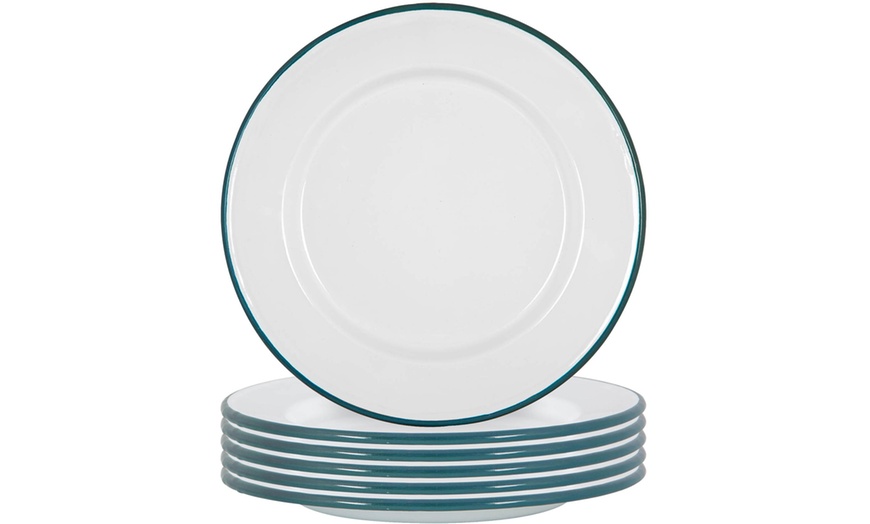 Image 10: Argon Tableware Enamel Dinner Plates