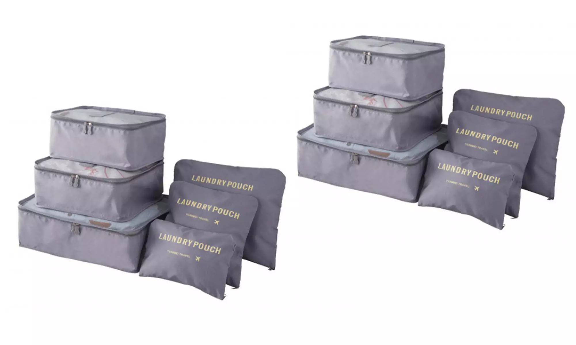 One or Two Six-Piece Travel Luggage Organizer Sets