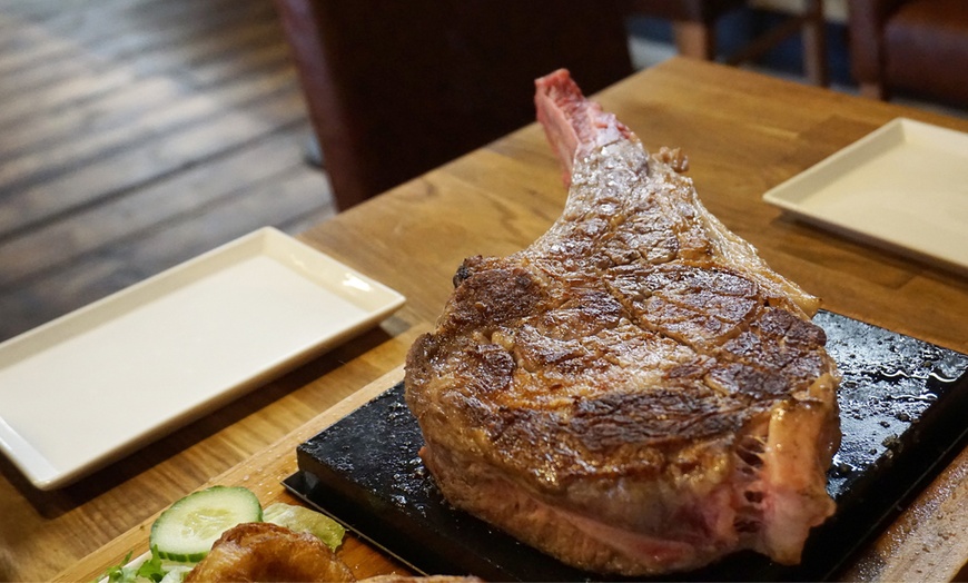 Image 2: Tomahawk Steak with Side and Wine