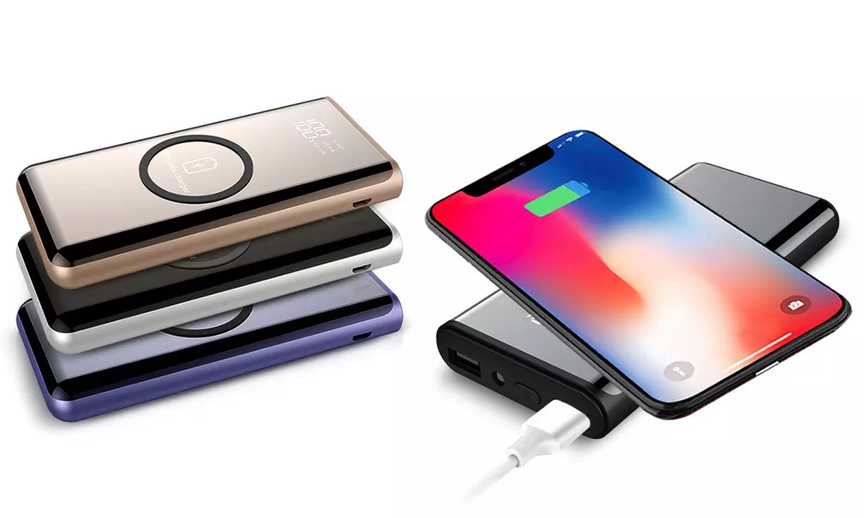 1 ou 2 chargeur sans fil 20000 mAh, compatible iPhone et Samsung avec technologie Qi, câble en option - Primary Image