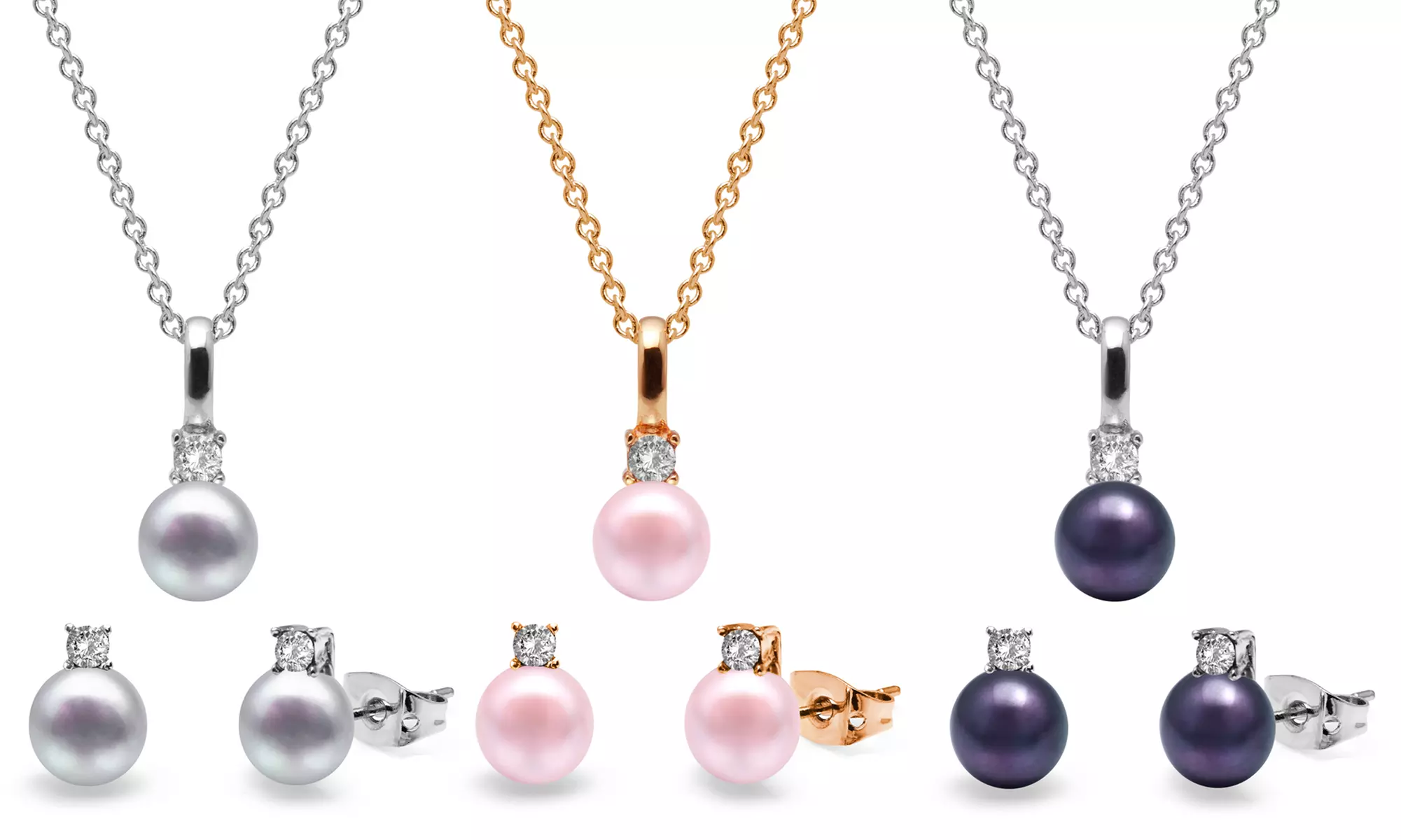 Pendentif et boucles d'oreilles en perles d'eau douce et cristaux de OMG Jewel - Primary Image