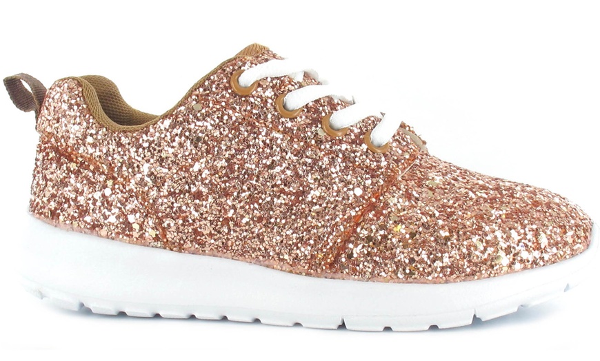 Image 4: Women's Glitter Trainers