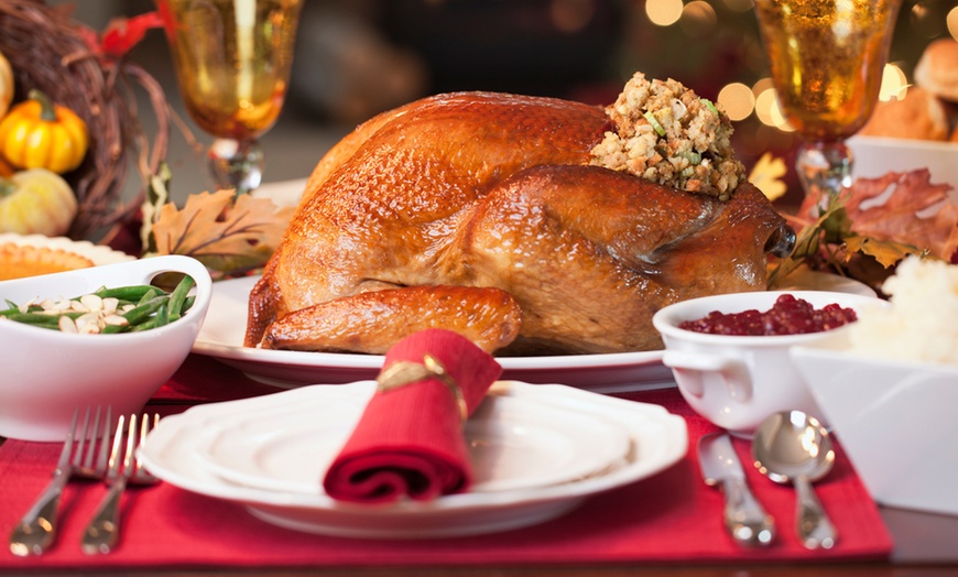 Image 1: Festive Roasted Turkey with Sides