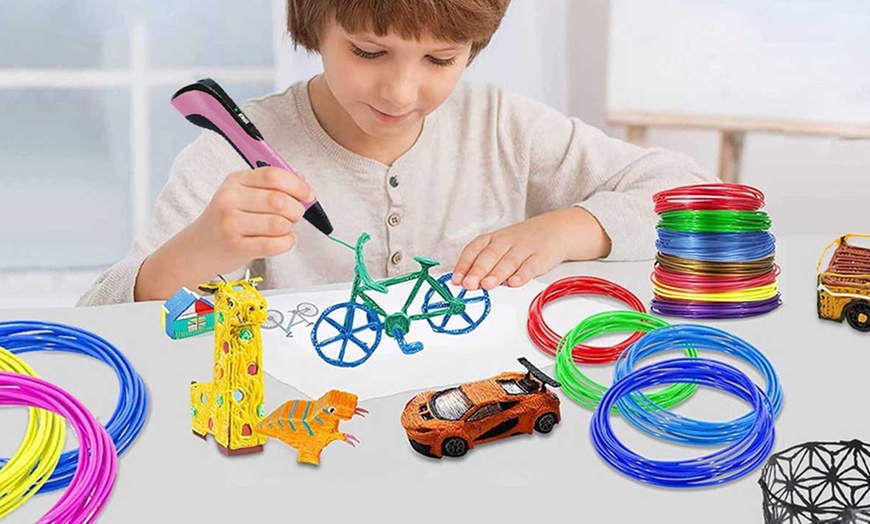 Image 7: 3D Printing Pen with 13 Rolls PLA Filament Set for Creative Projects