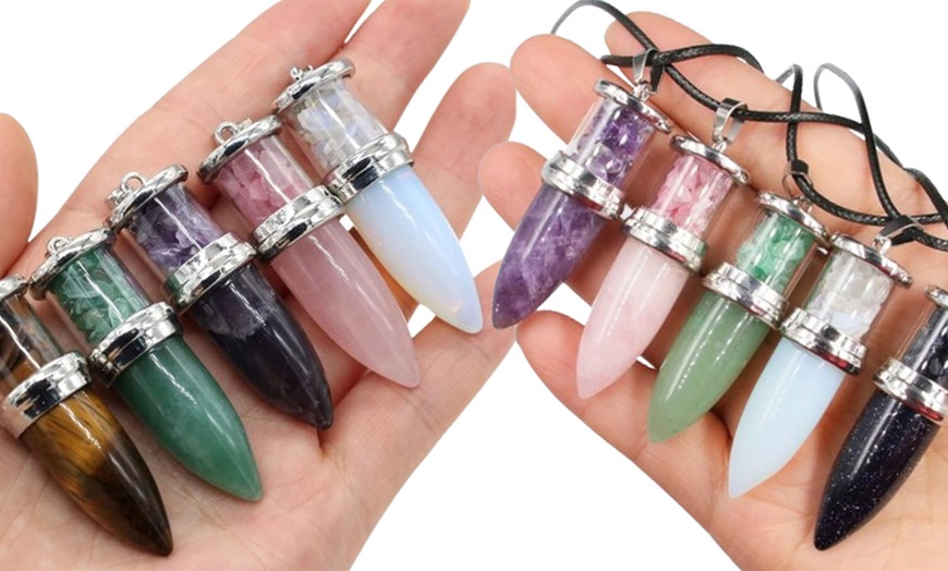 Image 1: Gem Stone Charms Necklace