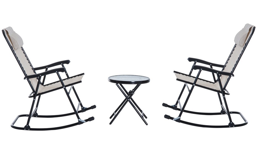 Image 7: Outsunny Rocker Bistro Set