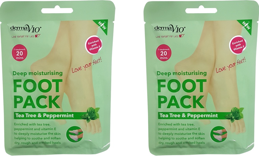 Image 17: Up to Six Derma V10 Moisturising Foot Packs