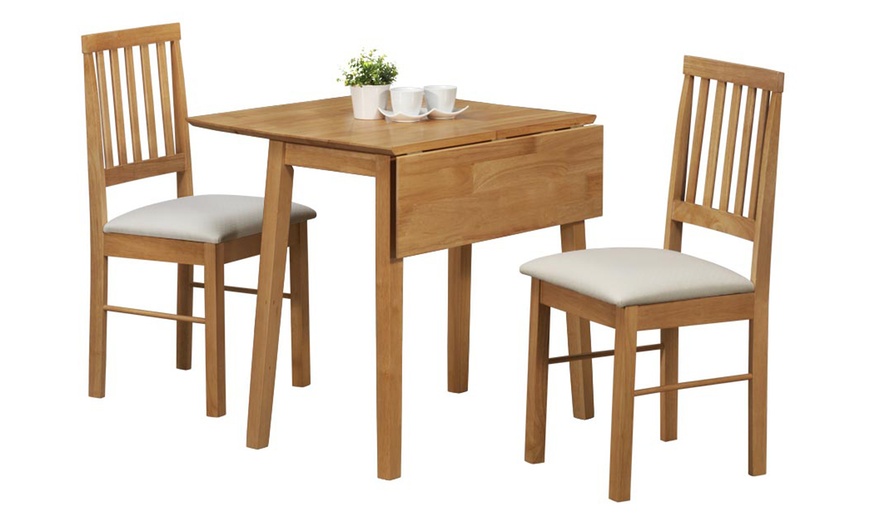 Image 2: Drop-Leaf Table and Two Chairs