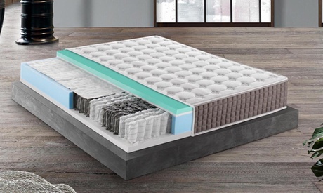 Materasso Mentor Perfecta Med 4D H30 Evo 9 zone 30 cm con 1600 molle insacchettate e guanciali in memory inclusi