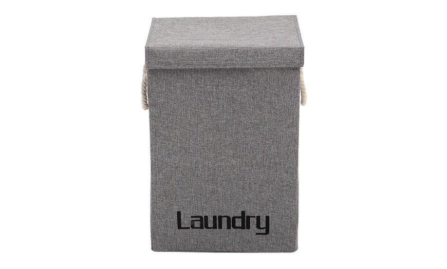 Image 2: Large Laundry Basket with Lid