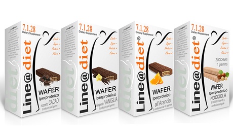 Fino a 40 confezioni di wafers iperproteici Line@Diet, disponibili in 4 gusti