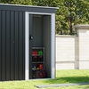 Image 1: 5ft x 3ft Charcoal Black Steel Storage Shed