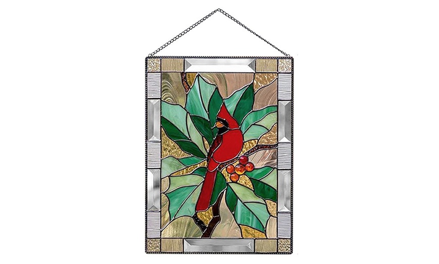 Image 1: Stained Glass-Effect Garden Bird Decoration