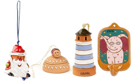 Campanelle in terracotta o ganci in ceramica realizzati da artigiani capresi, disponibili in vari modelli