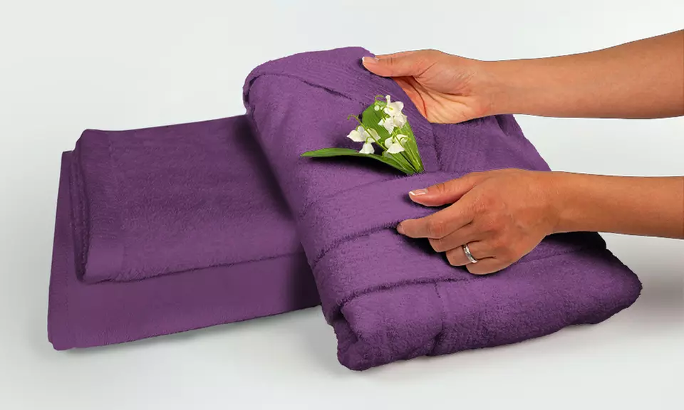 Set con accappatoio, asciugamano e salvietta ospite, 100% cotone