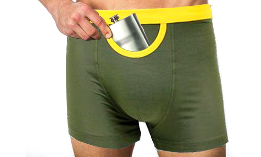 Image 3: Boxer Shorts with Flask Pouch