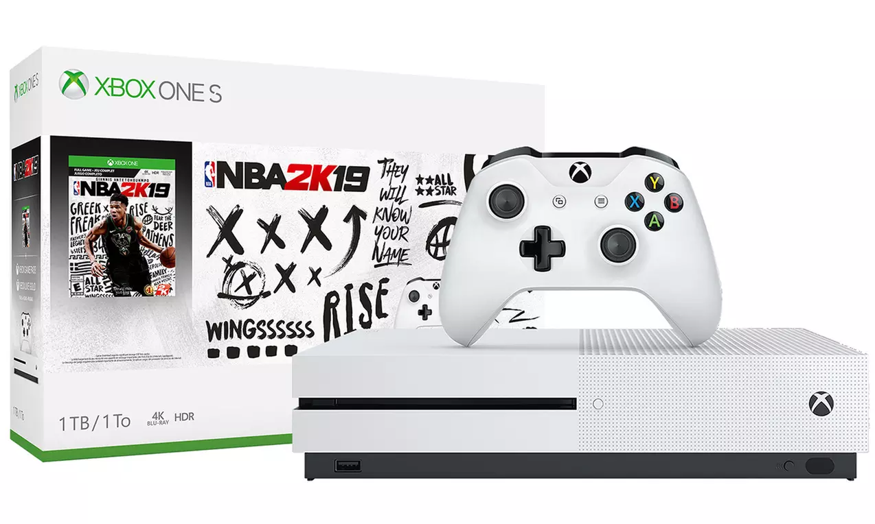 Xbox One S 1TB Game Console with Optional "NBA 2K19" and "Red Dead Redemption 2" - Second Medium