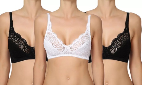 Set di 3 reggiseni Liabel Zoe senza ferreto disponibili in 4 taglie e 2 colori