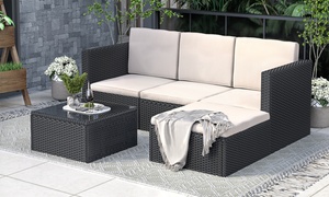 Five-Piece Rattan-Effect Garden Sofa Set