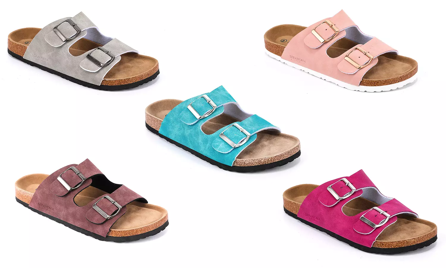 Seranoma Women's Open-Toe Suede Flat Sandals - Primary Image