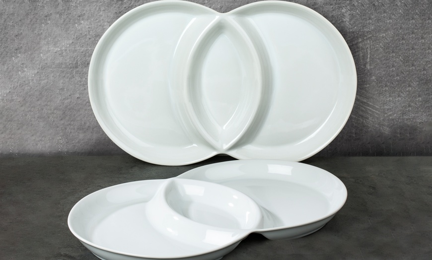 Image 1: Waterside Two Three-Section Serving Dishes