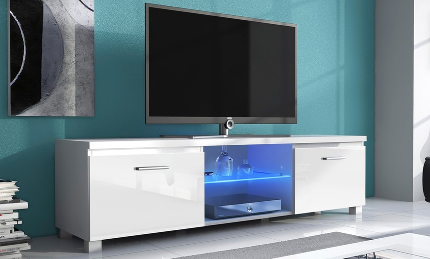 Image 1: Mueble de TV moderno para el salón con luces LED